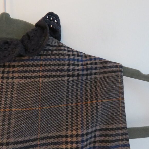 SEA NEW YORK Wool Blend Plaid Dark Academia Shift Dress Officecore - Size US 0 - Picture 12 of 16